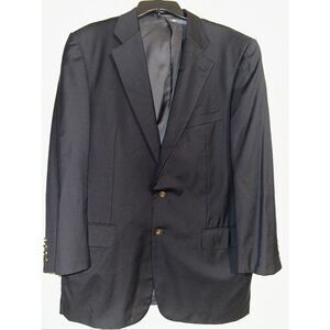 Ermenegildo Zegna Mens 100% Wool Collared Two Button Blazer Navy Blue Size 44